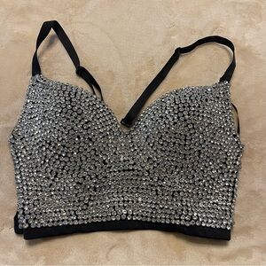 Sparkling Rhinestone Embellished Bralette